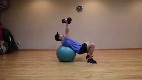 Stability ball Incline Dumbbell Chest Press