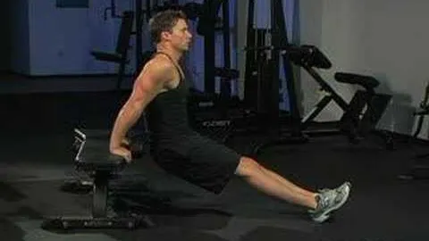 Triceps Bench Dips with Feet on Floor