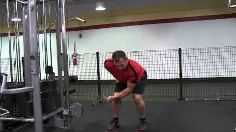 Bent Over Single Arm Cable Rear Delt Fly