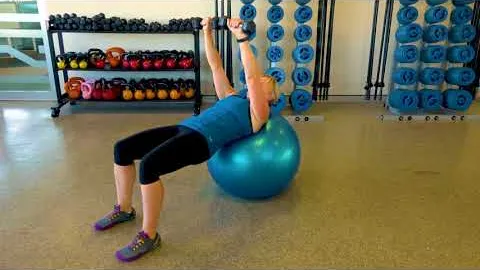 Stability Ball Incline Press with Hip Thrust