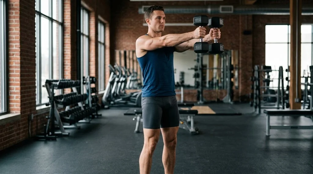 Standing Dumbbell Front Raise Neutral Grip exercise