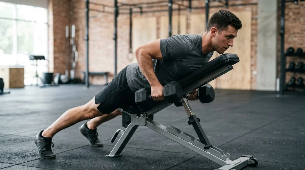 Chest-Supported Dumbbell Row: Strict Back Builder exercise