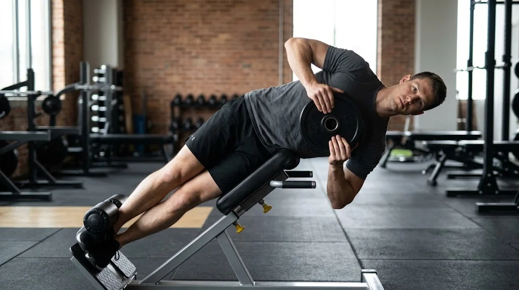 Side Bends At Hyperextension exercise