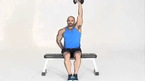 Seated Single arm Dumbbell Overhead Tricep Extension