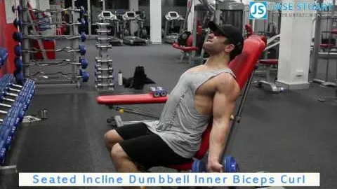 Seated Incline Dumbbell Inner Biceps Curl