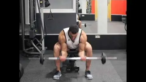 Seated Close Grip Concentration Barbell Curl