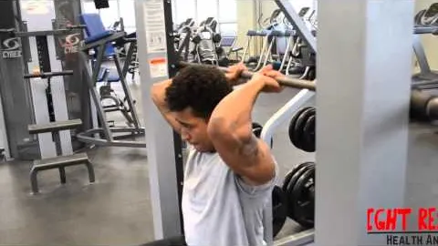 Seated Triceps Extension on Smith Machine