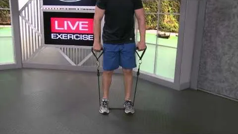 Standing Reverse Biceps Curl with resistance bands