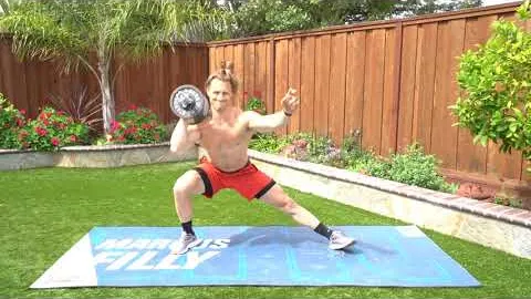 Single Arm Dumbbell Cossack Squat To Press