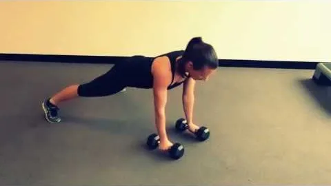 Dumbbell Renegade Row To Push-Up