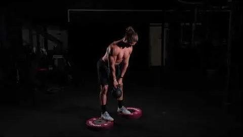 Deficit Stiff Leg Kettlebell Deadlift