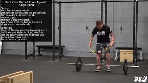 Bent Over Barbell Rows Against Single Band