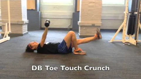 Dumbbell Toe-Touch Crunch
