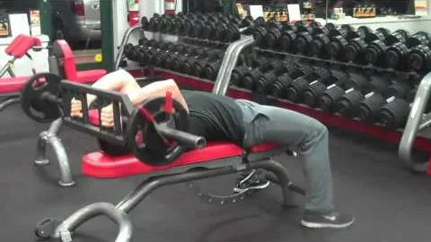 Lying Tricep Extension with Swiss Bar