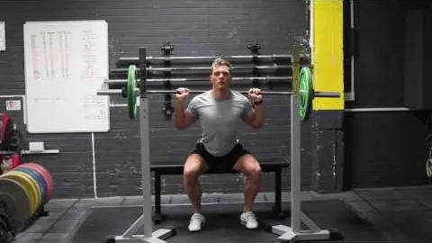 Barbell Squat to Bench