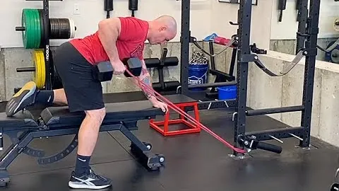 One-Arm Kettlebell Row With A Band