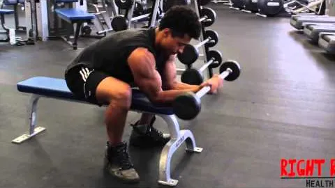 Seated Close Grip Concentration Barbell Curl