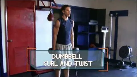 Dumbbell Curl and Twist
