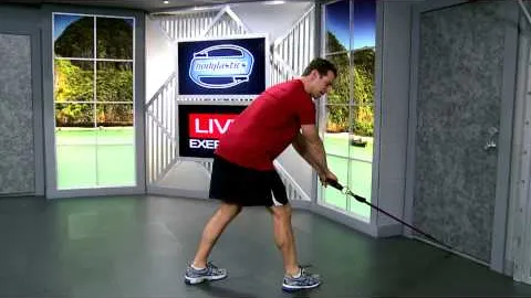 Standing Back Extension with Resistance Bands