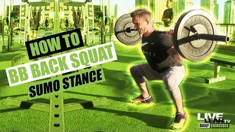 BARBELL BACK SQUAT WITH SUMO STANCE