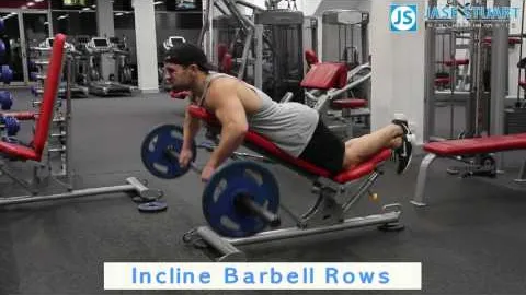 Incline barbell row