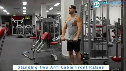 Standing Two Arm Cable Front Raise