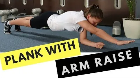 Plank with arm raise
