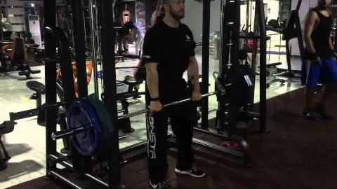 front barbell shrug smith machine