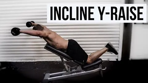 Incline y-raise with dumbbell