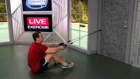 Seated Rear Shoulder Row with resistance bands