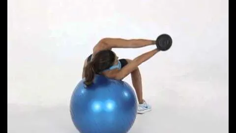 Swiss-Ball Dumbbell Rotation