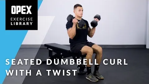 Seated Single Arm Dumbbell Curl with Twist
