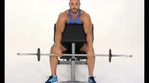 Reverse barbell preacher curl