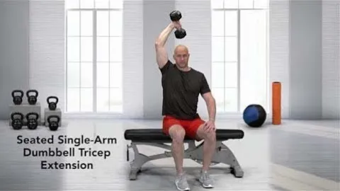 Seated Single arm Dumbbell Overhead Tricep Extension