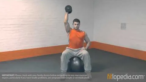 Single Arm Swiss Ball Dumbbell Tricep Extension