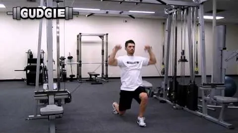 Lunges with Cable Shoulder Press