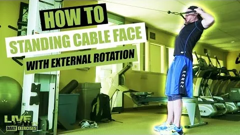 STANDING CABLE FACE PULL WITH EXTERNAL ROTATION