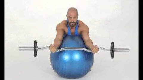 EZ Bar Preacher Curls with Arms Over Fit Ball