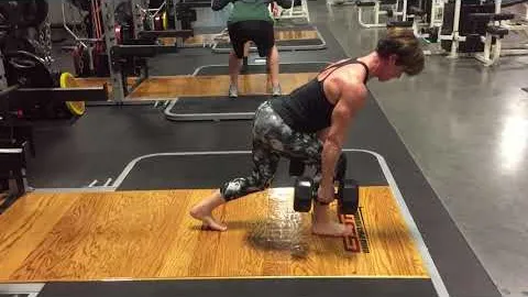 Split Stance Bent Over Dumbbell Row