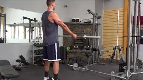 Underhand barbell front raise