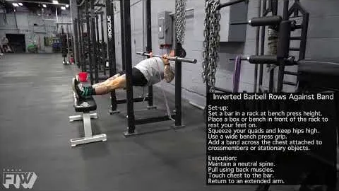 Inverted Barbell Row Against Band