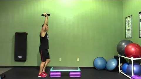 Step Up with overhead dumbbell press